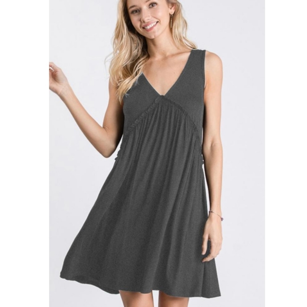 casual summer dress - charcoal